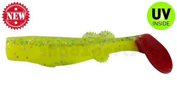 000708B034 California 3" (ca. 8,0 cm) silk / neon chartreuse glitter