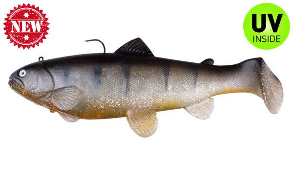 SBT20SPE Castaic-Swim-Bait-Trout - 8" (20cm) sinking im Hartschalenblister Silver Spicy Perch