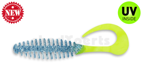 000612411 Turbotwister 5" (ca. 12,0 cm) klar sky blue Glitter / Fire Tail