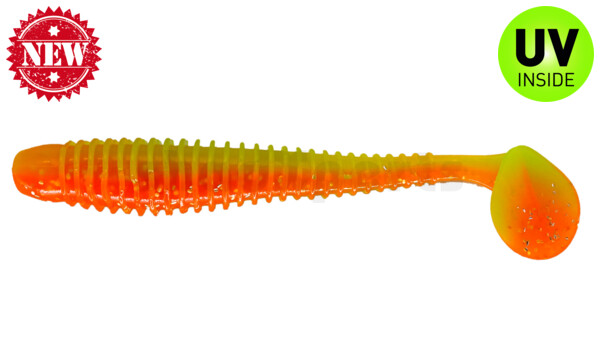 004013B141 Texas 5" (ca. 13 cm) orange-Glitter / fluogrün-Glitter