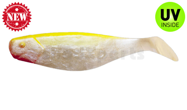 000408012 Shad 3" (ca. 8,0 cm) perlweiss / fluogelb