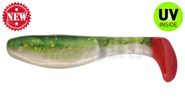 000208B003RT Kopyto-Classic 3" (ca. 8,0 cm) perl / dunkelgrün Glitter (Rainbow) / red tail