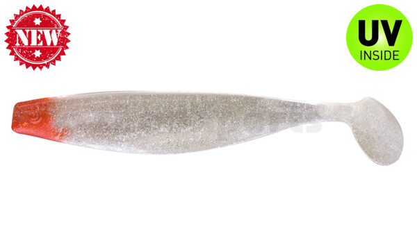 000418064RH Xtra-Soft 7" (ca. 18,0 cm) klar silber-Glitter / Red Head