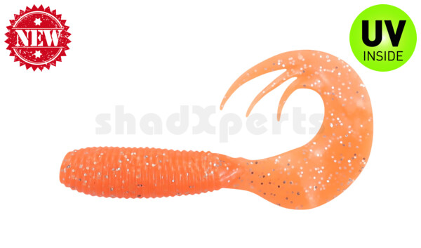 000607TT-026 Twister 3" Tri-Tail regulär (ca. 7,0 cm) orange Glitter