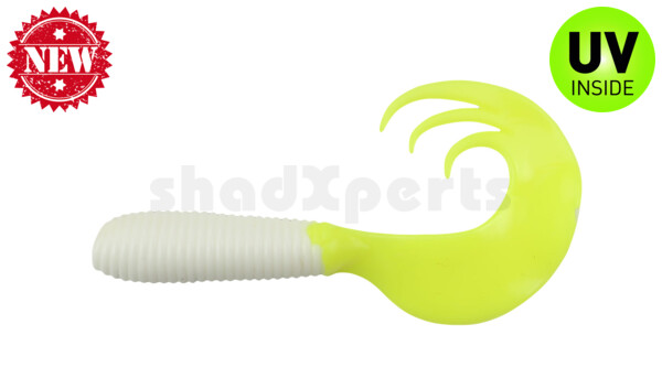 000607TT-125 Twister 3" Tri-Tail regulär (ca. 7,0 cm) reinweiß / Fire Tail