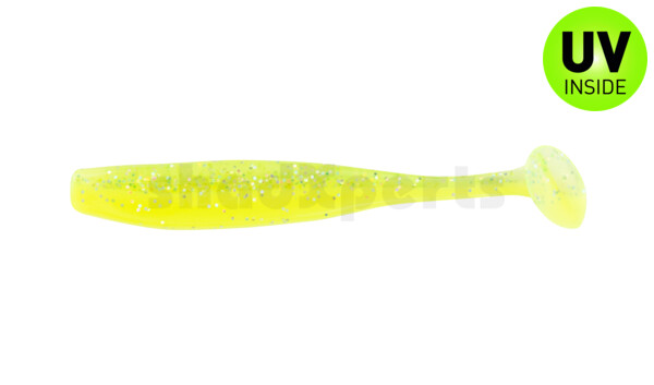 003407B034 Bass Shad 2,5" (ca. 7 cm) fluogelb  / fluogrün-Glitter
