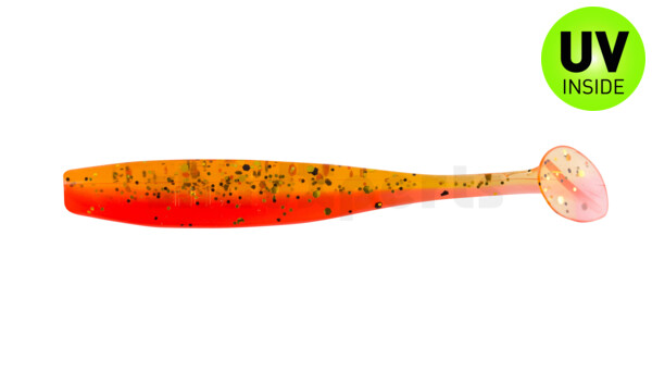 003407B318 Bass Shad 2,5" (ca. 7 cm) feuerrot / rootbeer Glitter