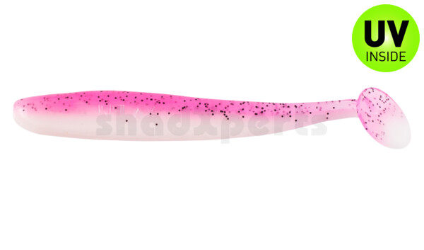 003408B320 Bass Shad 3“ (ca. 9 cm) reinweiss / hot pink Glitter