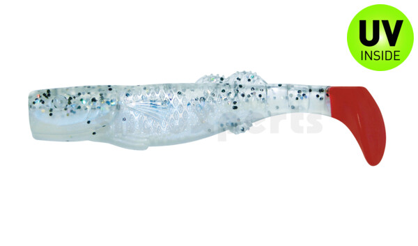 000712B031 California 4" (ca. 11,0 cm) blauperl / klar salt´n pepper Glitter