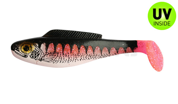 000412155Z Fin Ripper 5" (ca. 12,0 cm) hot pink Glitter  / Zander / Bauch: weiß