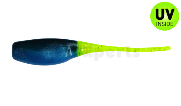 002405004 Stinger Shad 2" (5,2cm) blue-pearleffect / black / chartreuse glitter tail