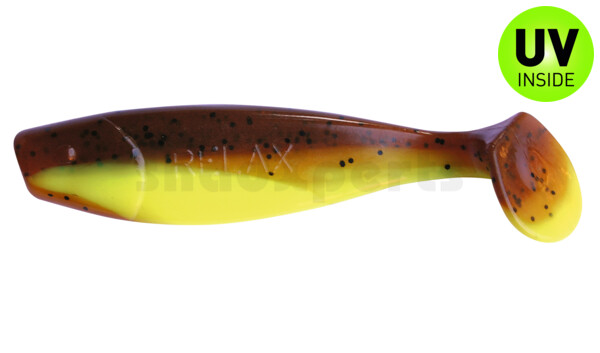 000310B110 Jankes 4" (ca. 11,0 cm) fluogelb  / olivebraun-Glitter