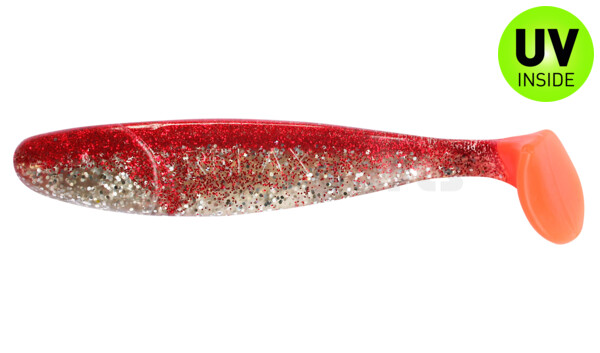 000316B239OT Jankes 6" (ca. 16,0 cm) klar silber Glitter / rot Glitter / orange tail