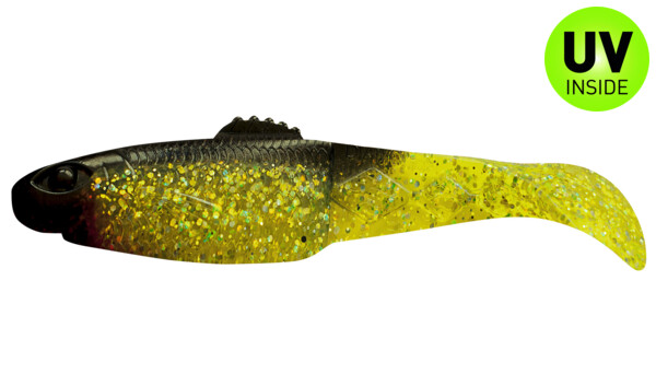 001413067 Diamond Shad 5" (ca. 13,5 cm) grün(chartreuse)-Glitter / schwarz