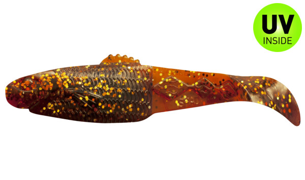 001413092 Diamond Shad 5" (ca. 13,5 cm) motoroil-gold-Glitter