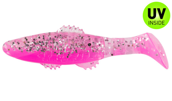 001008B300 Killer Shad 3" (ca. 8,0 cm) bubblegum / klar silber Glitter