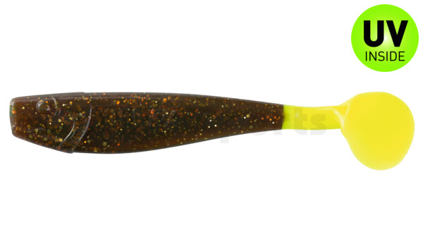 002011092FT King-Shad 4" (ca. 11,0 cm) motoroil-gold-Glitter