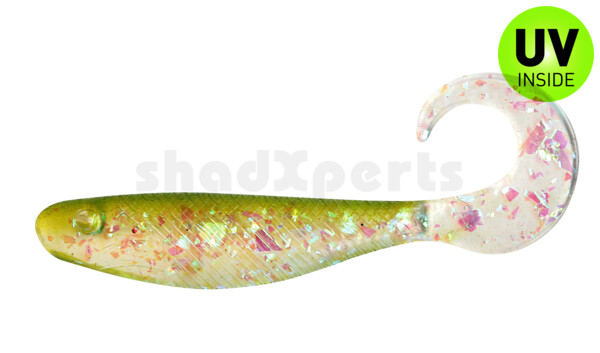 001309153 Shad Grub 3,5" (ca. 9,0 cm) klar silber-Glitter / grün