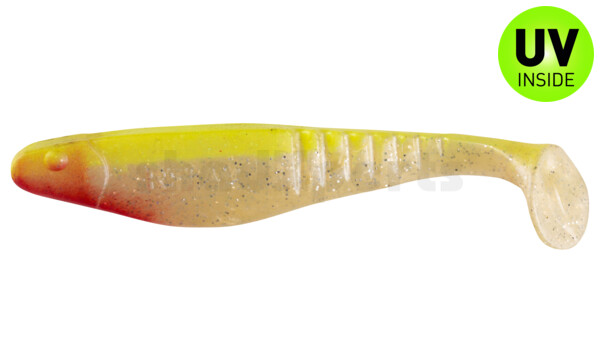 000812036 Shark 4" (ca. 11,0 cm) perlweiss-Glitter / fluogelb