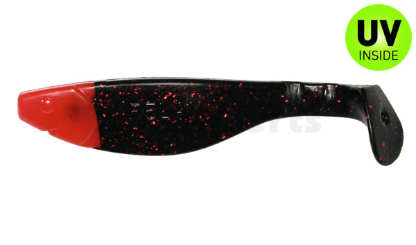 000212204RH Kopyto-River 4" (ca. 11,0 cm) schwarz-rot-glitter / red head