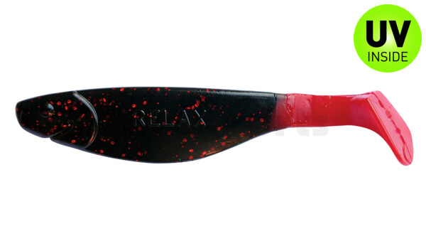 000212204RT Kopyto-River 4" (ca. 11,0 cm) schwarz-rot-glitter / red tail