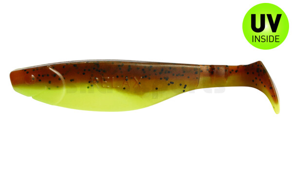 000214B110 Kopyto-River 5" (ca. 13,0 cm) fluogelb  / olivebraun-Glitter