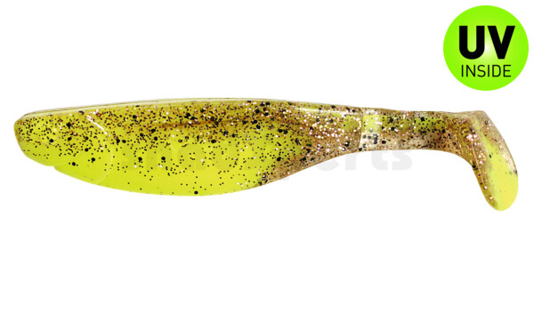 000214B150 Kopyto-River 5" (ca. 13,0 cm) fluogelb  / klar kupfer, schwarz Glitter