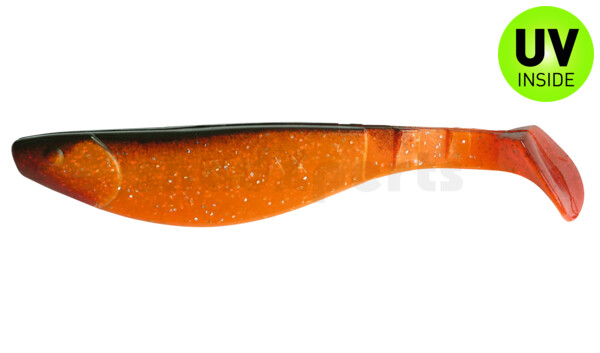 000216122 Kopyto-River 6" (ca. 16,0 cm) klar fluoorange-Glitter / schwarz