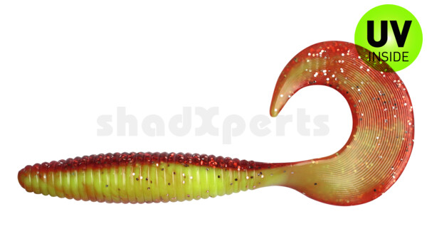 000617471 Magnum Twister 6" (ca. 16,0 cm) fluogelb-rot kristall Glitter