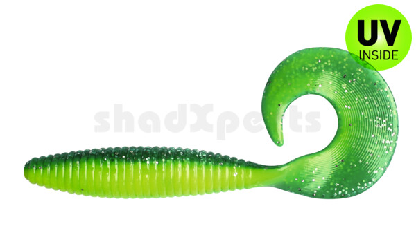 000617473 Magnum Twister 6" (ca. 16,0 cm) fluogelb-blaugrün-Glitter