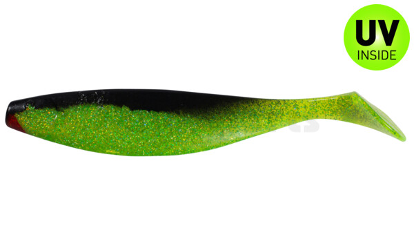 000423067 Xtra-Soft 9" (ca. 23,0 cm) grün(chartreuse)-Glitter / schwarz
