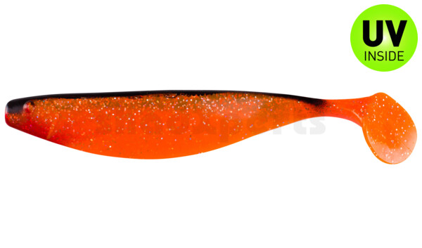 000423122 Xtra-Soft 9" (ca. 23,0 cm) klar fluoorange-Glitter / schwarz