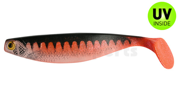 000416-122Z Xtra-Soft-Nature 6" (ca. 16,0 cm) fluoorange Glitter / Zander / Bauch: weiß