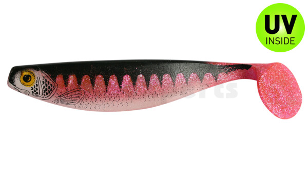 000416-155Z Xtra-Soft-Nature 6" (ca. 16,0 cm) hot pink Glitter  / Zander / Bauch: weiß