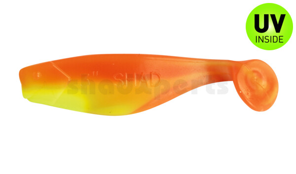 000408B033 Shad 3" (ca. 8,0 cm) fluogelb  / orange-silber Glitter