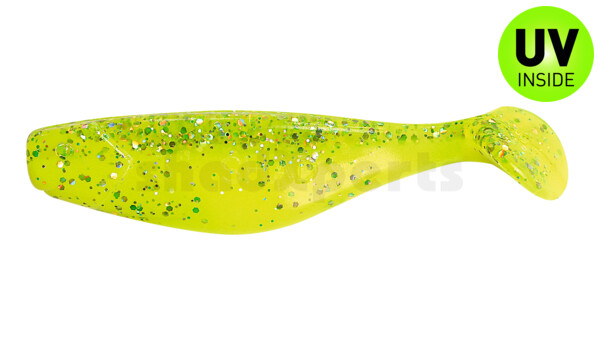 000408B034 Shad 3" (ca. 8,0 cm) fluogelb  / fluogrün-Glitter