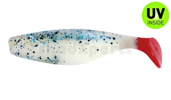 000408B078RT Shad 3" (ca. 8,0 cm) reinweiss / klar blau Glitter / red tail