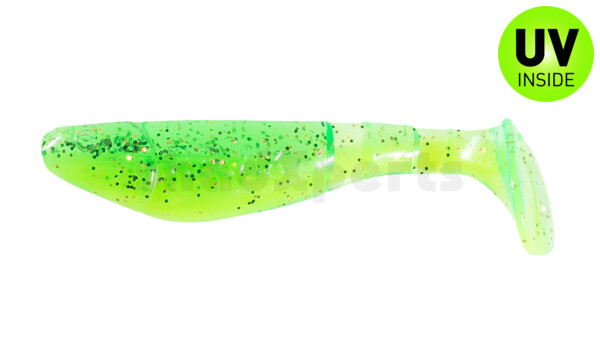 000207B002 Kopyto-Classic 2,5" (ca.7,0 cm) silk / lime-orange, black glitter