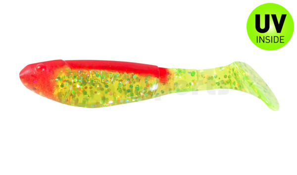 000207068 Kopyto-Classic 2,5" (ca.7,0 cm) grün(chartreuse)-Glitter / rot