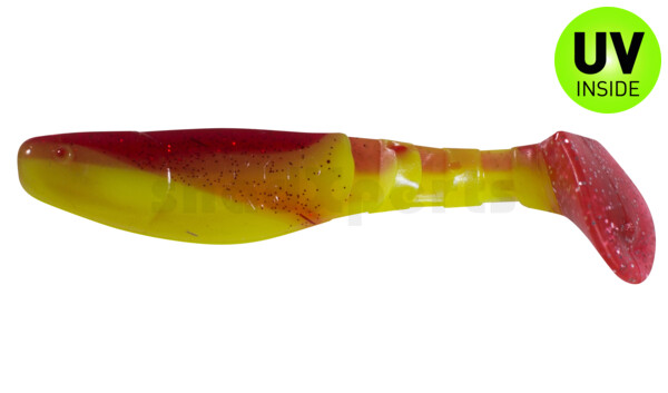 000208B177OT Kopyto-Classic 3" (ca. 8,0 cm) fluogelb / rot-rot Glitter orange tail
