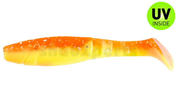 000211B033 Kopyto-Classic 4" (ca. 11,0 cm) fluogelb  / orange-silber Glitter