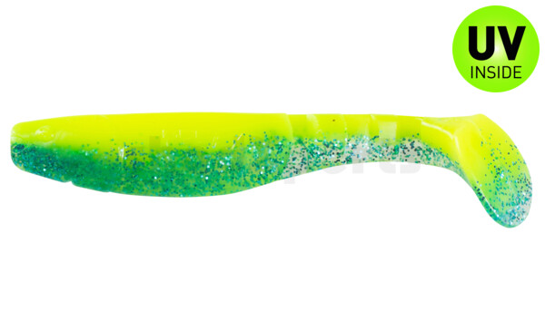 000211B322 Kopyto-Classic 4" (ca. 11,0 cm) fluogelb / sky-blue Glitter