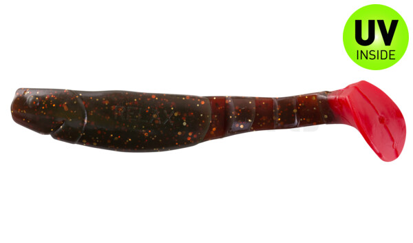 000211092RT Kopyto-Classic 4" (ca. 11,0 cm) motoroil-gold-glitter / red tail