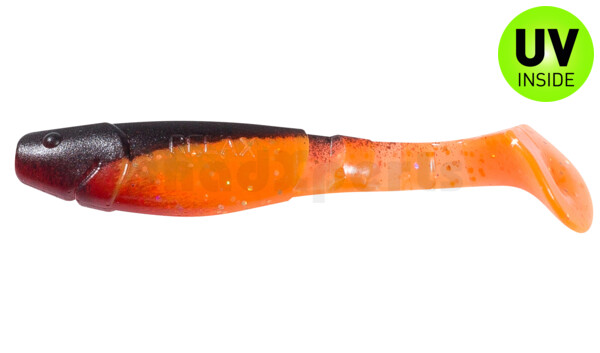 000211122 Kopyto-Classic 4" (ca. 11,0 cm) klar fluoorange-Glitter / schwarz