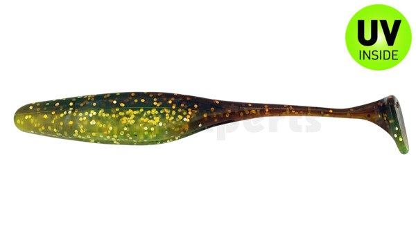 002613B054 Swimming Jerk Minnow 5" (ca. 13 cm) grün (chartreuse)-Glitter / motoroil Glitter