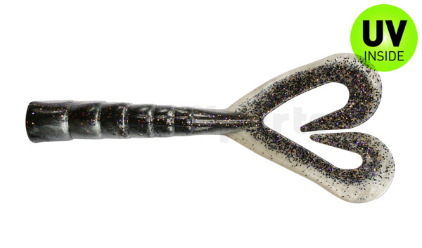 000610DT-02 Big Twin Tail 4"(ca. 10cm) perlweiss-rauch Glitter