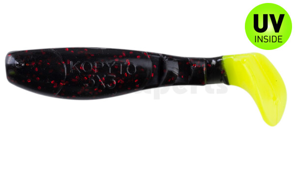 000208204FT Kopyto-Classic 3" (ca. 8,0 cm) schwarz-rot-glitter / fire tail