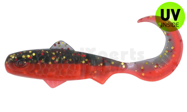 000908B317 Super Banjo 3" (ca. 7,5 cm) feuerrot / schwarz rot-gold Glitter