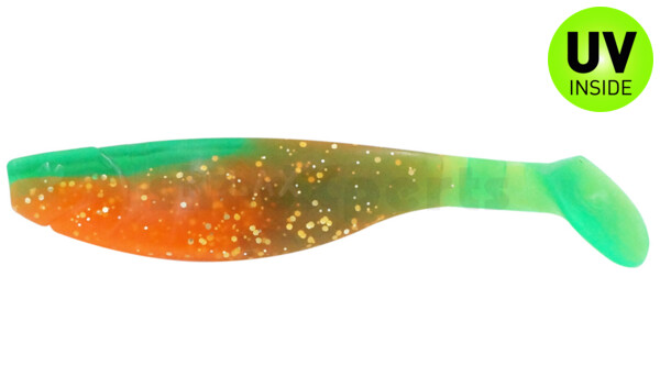 000212B141 Kopyto-River 4" (ca. 11,0 cm) orange-Glitter / fluogrün-Glitter
