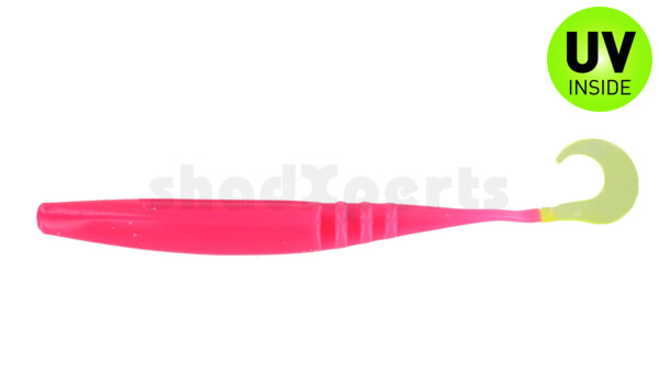 004613023 Jointed Jerk Minnow Curl Tail 5.5" (ca. 13 cm) Bubblegum/Chartreuse Tail
